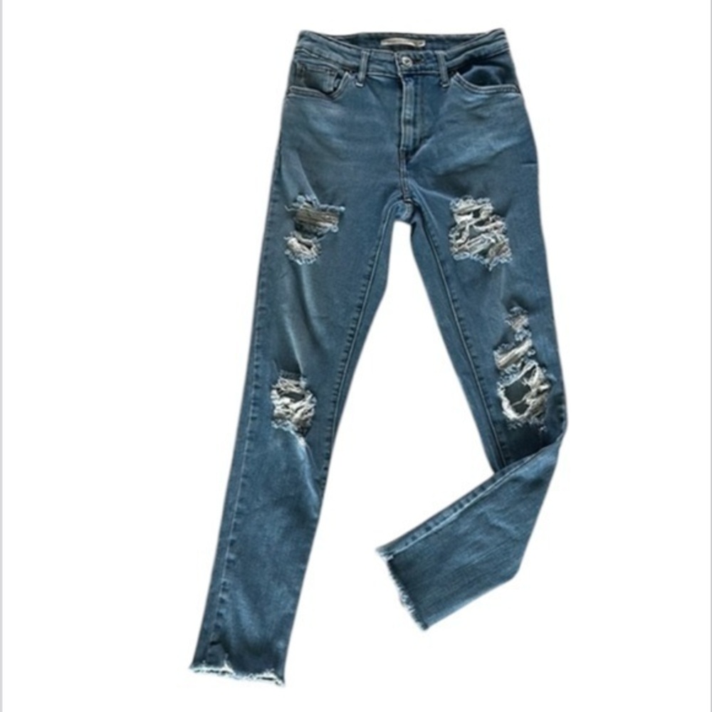 levis 721 high rise skinny jeans size 26 distressed